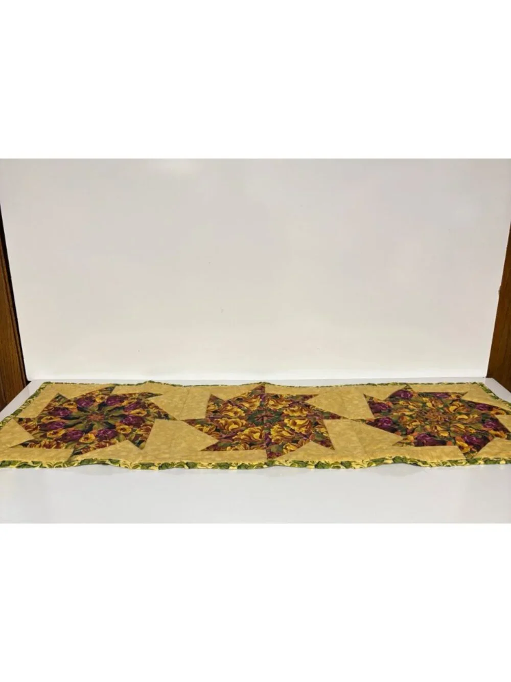 Handmade Floral Quilted Table Runner Cottagecore Patchwork Farmhouse Decor